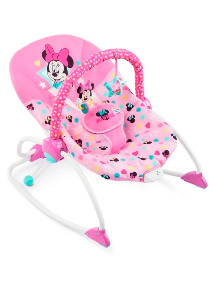 Minnie Mouse Silla Mecedora Con Vibracion Barra De Juguetes Para Bebe 0-24  Meses