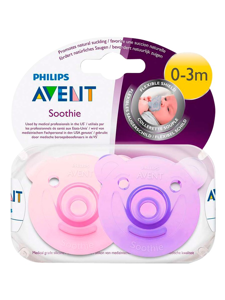 Chupete Philips Ositos - Avent 3-6 Meses Color Rosa Anatomico
