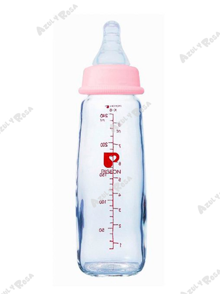 Tetero Antigas Anticolico Bebe Infantil Biberon + Chupo Jugo Color Rosado  Ref Noor NOS150 - La Tiendita del Bebé