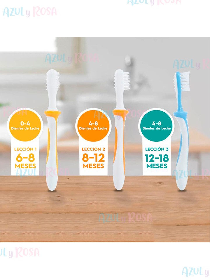  Juego de cepillos de dientes para bebés etapa 3 (12 a