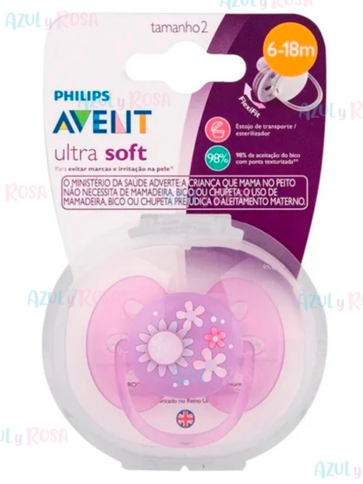Chupete Ultra Soft Deco Philips Avent Scf529/01 6-18 M Color Rosa Período  de edad 6-18 meses
